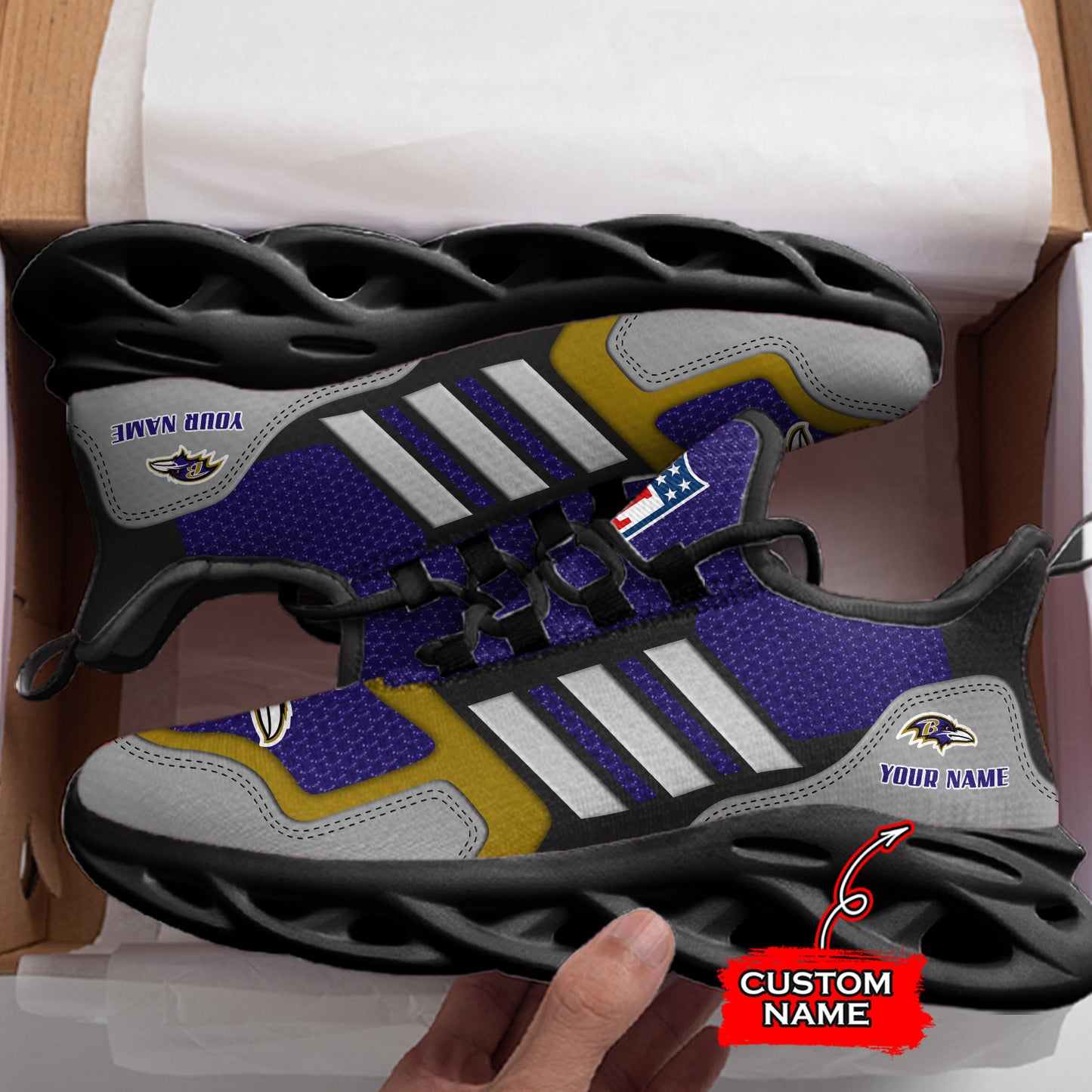 Ideafootwear Baltimore Ravens NFL Max Soul Shoes Sneakers For Men And Women