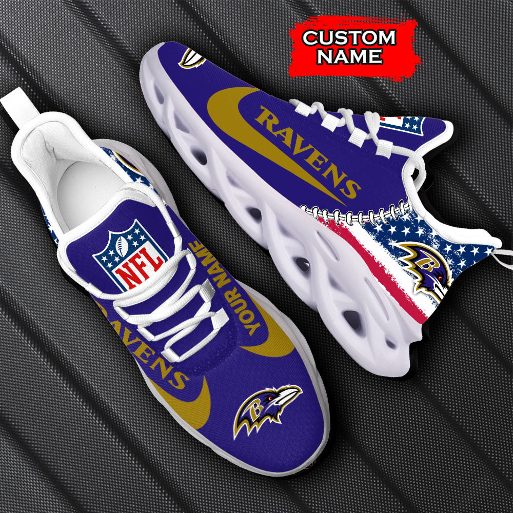 Ideafootwear Baltimore Ravens NFL Max Soul Shoes Sneakers For Men And Women