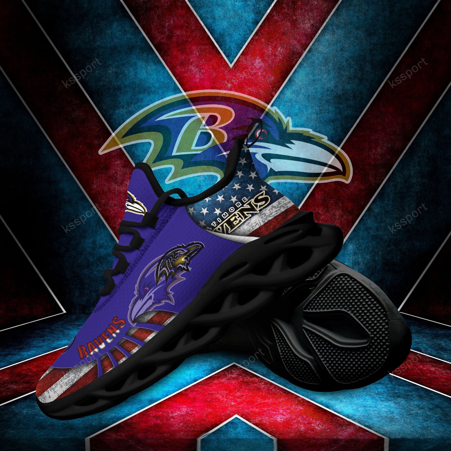 Ideafootwear Baltimore Ravens NFL Max Soul Shoes Sneakers For Men And Women