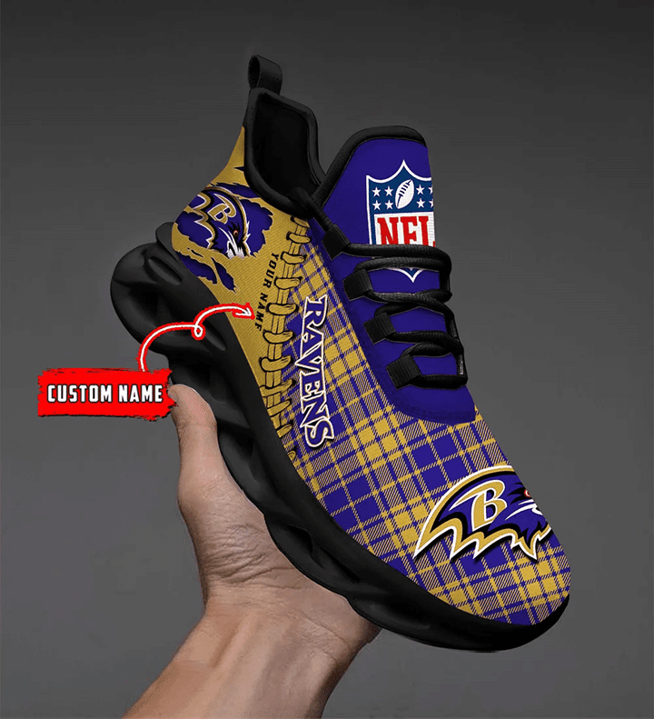 Ideafootwear Baltimore Ravens NFL Max Soul Shoes Sneakers For Men And Women
