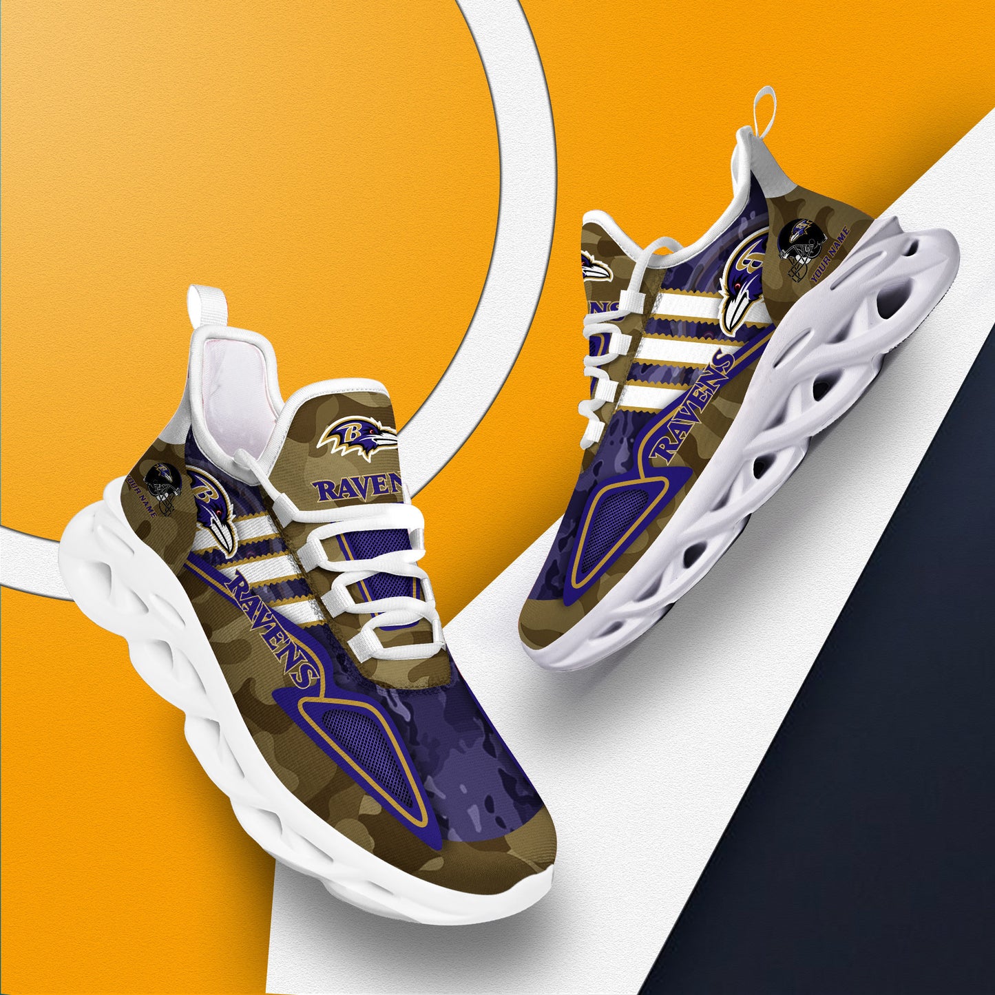 Ideafootwear Baltimore Ravens NFL Max Soul Shoes Sneakers For Men And Women
