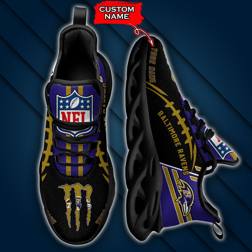 Ideafootwear Baltimore Ravens NFL Max Soul Shoes Sneakers For Men And Women