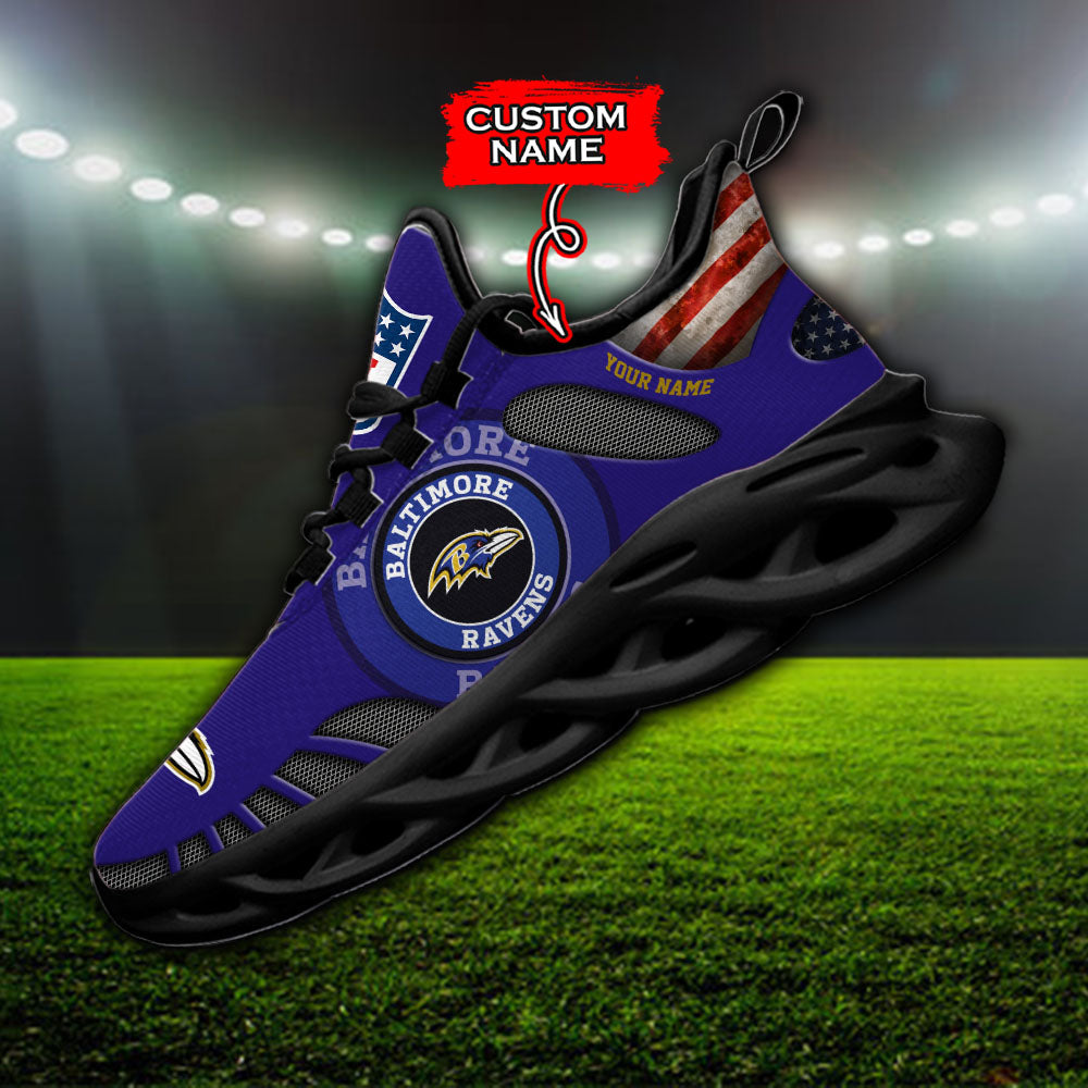 Ideafootwear Baltimore Ravens NFL Max Soul Shoes Sneakers For Men And Women