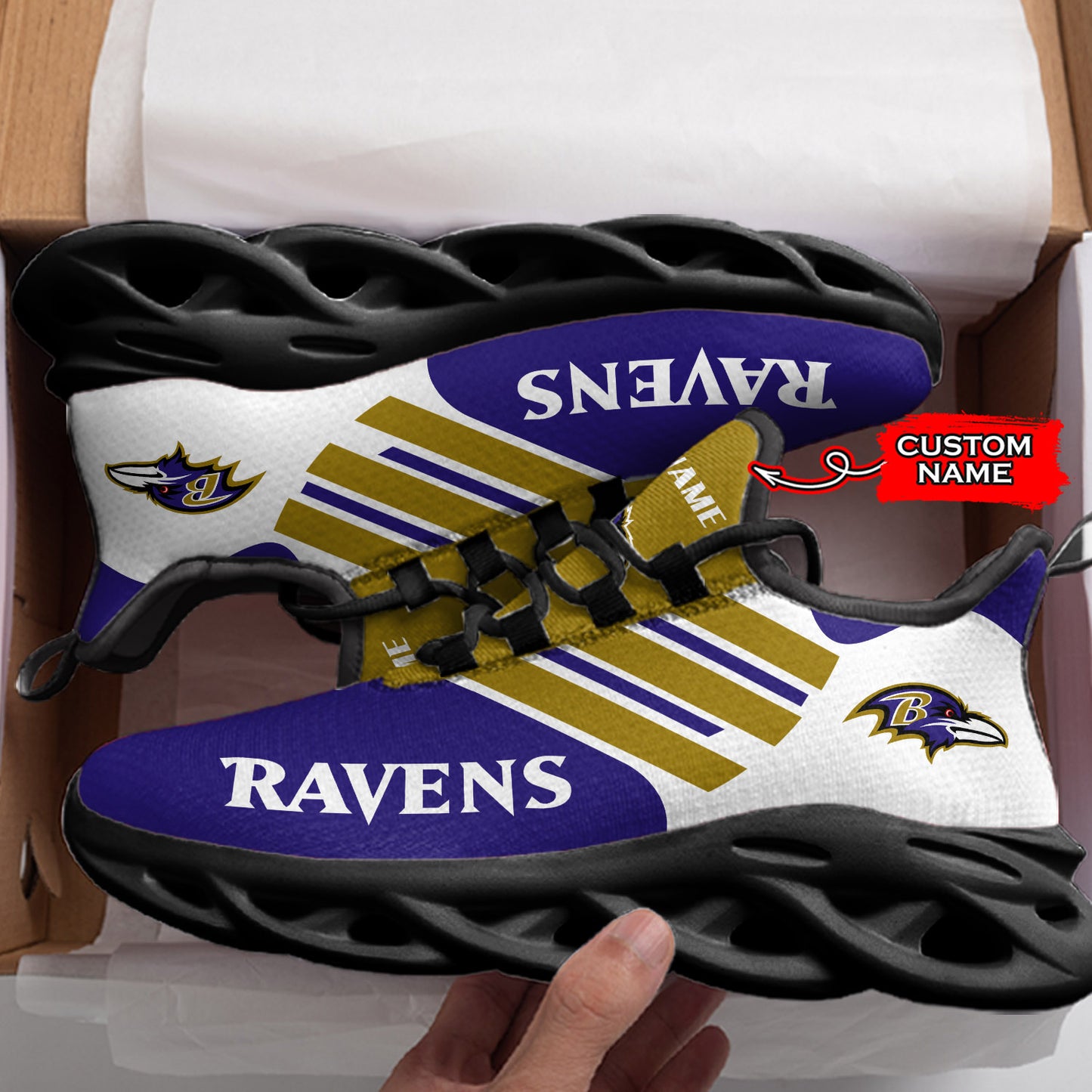 Ideafootwear Baltimore Ravens NFL Max Soul Shoes Sneakers For Men And Women