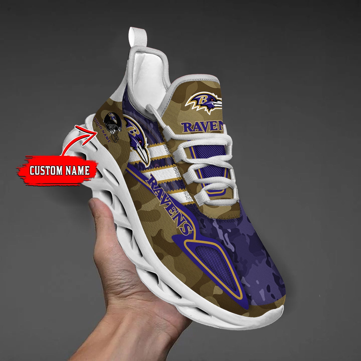 Ideafootwear Baltimore Ravens NFL Max Soul Shoes Sneakers For Men And Women
