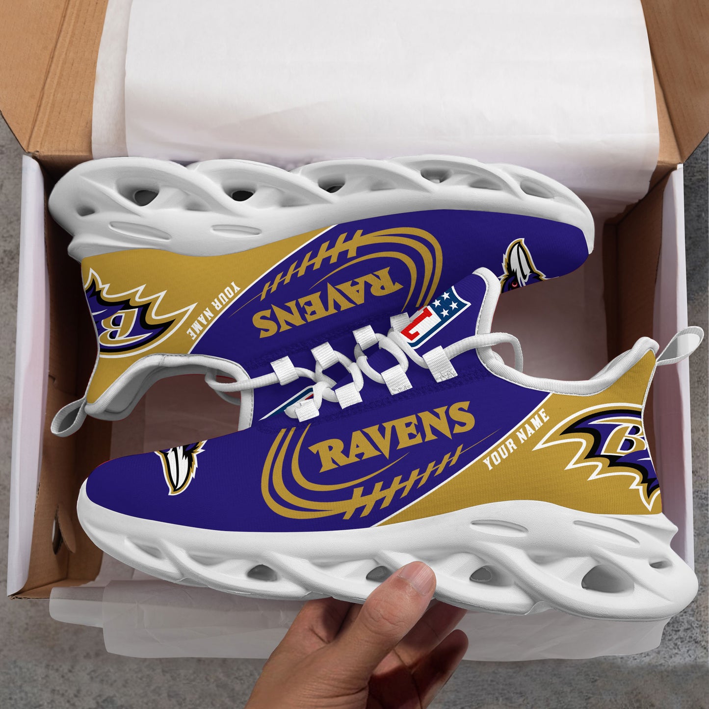 Ideafootwear Baltimore Ravens NFL Max Soul Shoes Sneakers For Men And Women