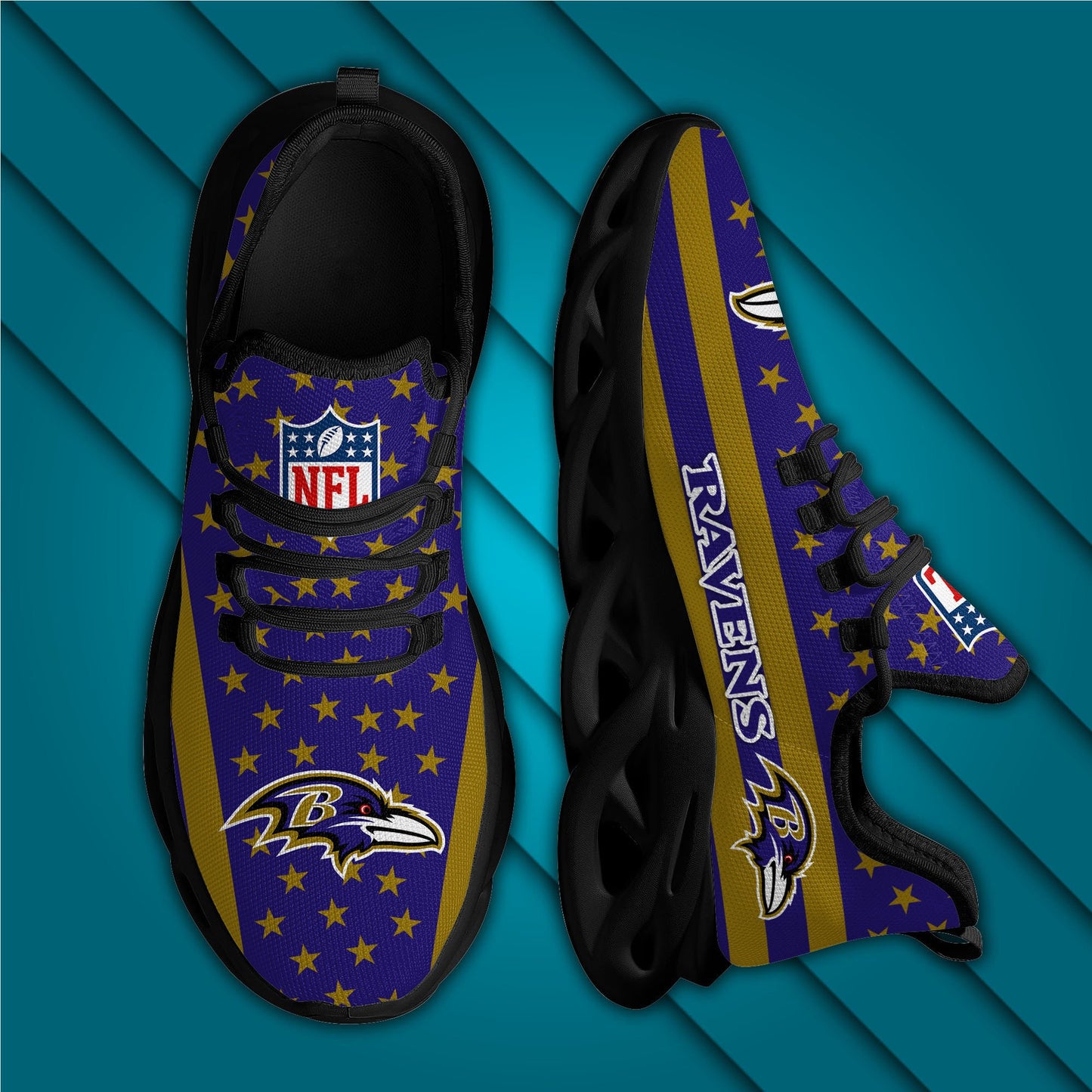 Ideafootwear Baltimore Ravens NFL Max Soul Shoes Sneakers For Men And Women