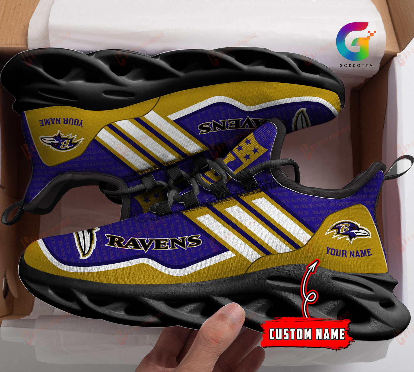 Ideafootwear Baltimore Ravens NFL Max Soul Shoes Sneakers For Men And Women