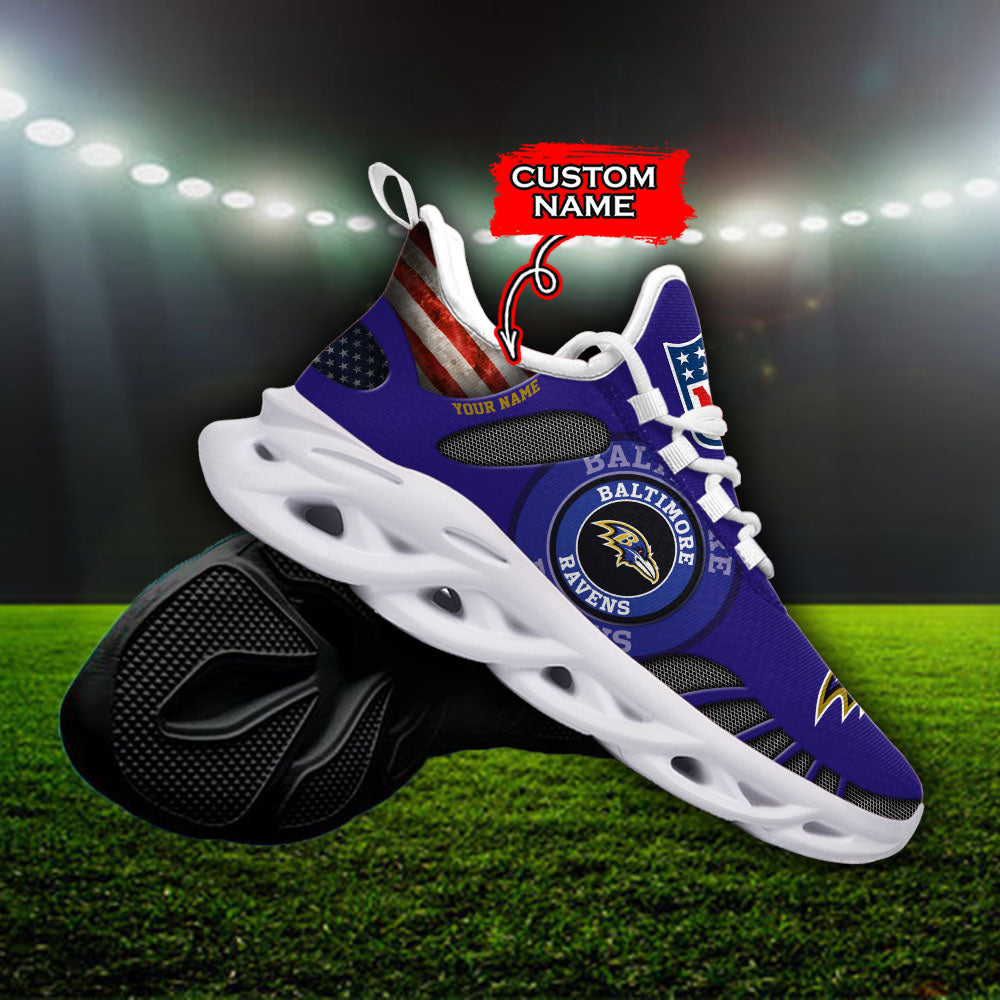 Ideafootwear Baltimore Ravens NFL Max Soul Shoes Sneakers For Men And Women