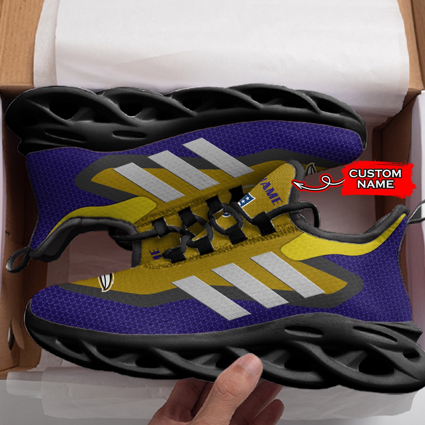 Ideafootwear Baltimore Ravens NFL Max Soul Shoes Sneakers For Men And Women