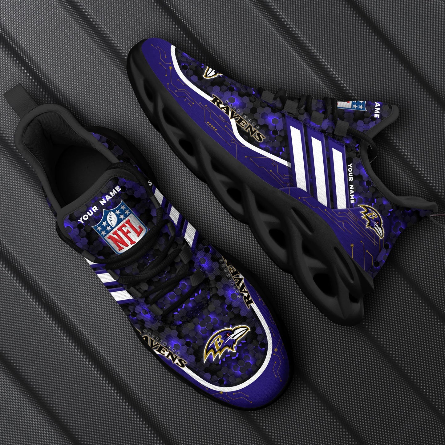 Ideafootwear Baltimore Ravens NFL Max Soul Shoes Sneakers For Men And Women