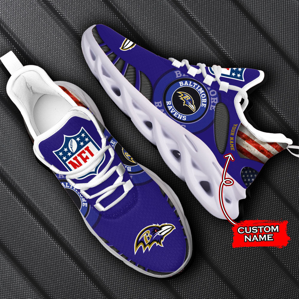 Ideafootwear Baltimore Ravens NFL Max Soul Shoes Sneakers For Men And Women