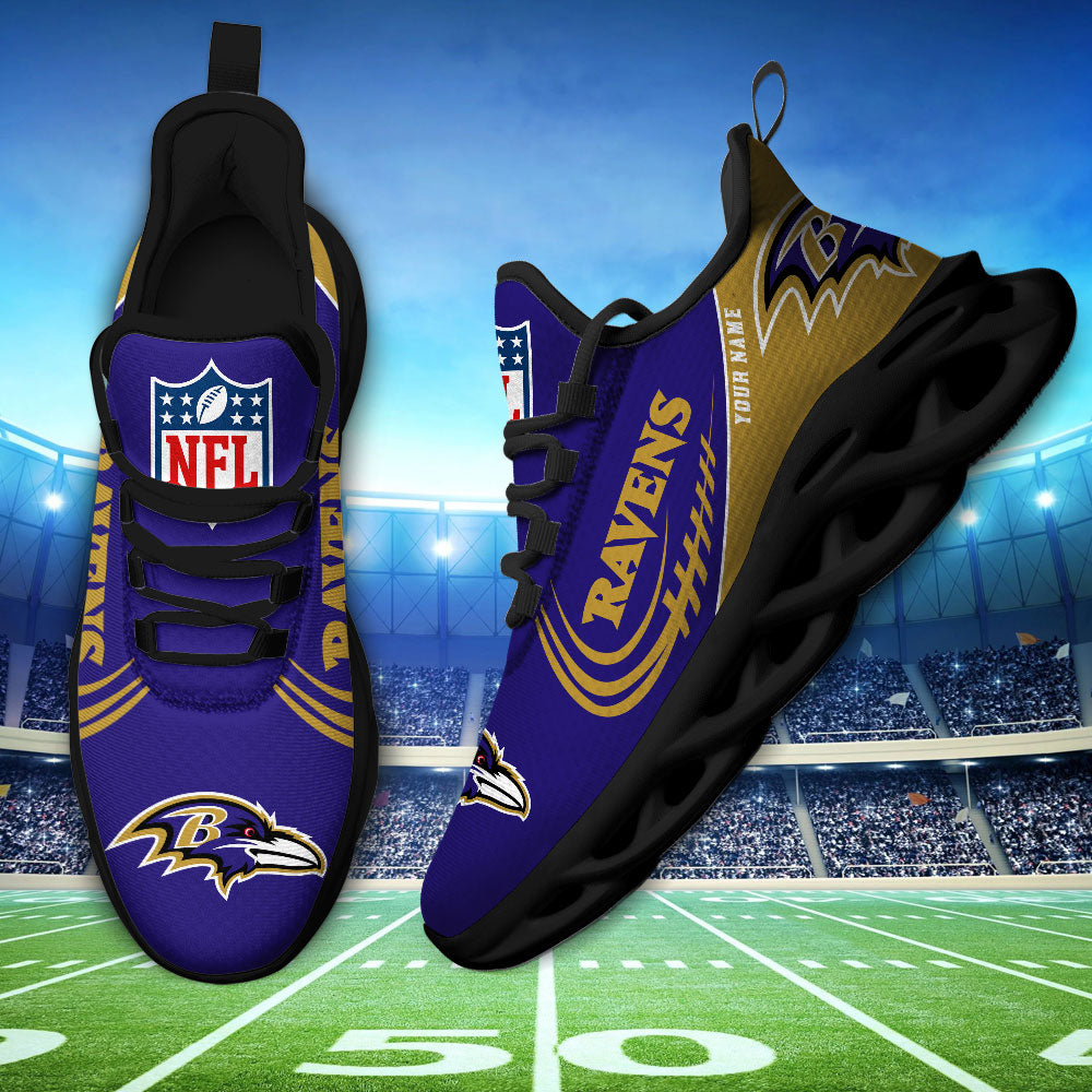 Ideafootwear Baltimore Ravens NFL Max Soul Shoes Sneakers For Men And Women