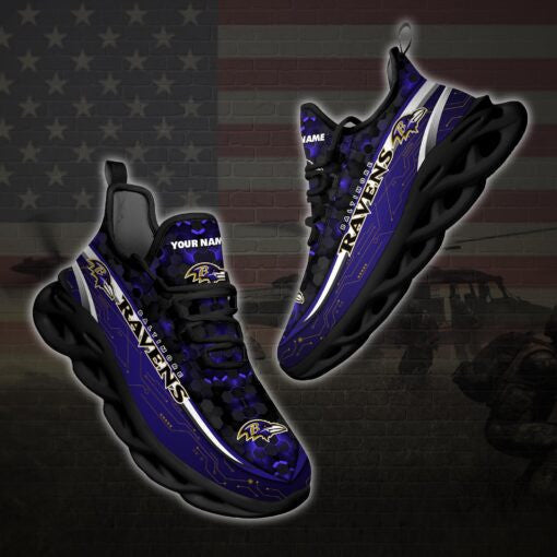 Ideafootwear Baltimore Ravens NFL Max Soul Shoes Sneakers For Men And Women