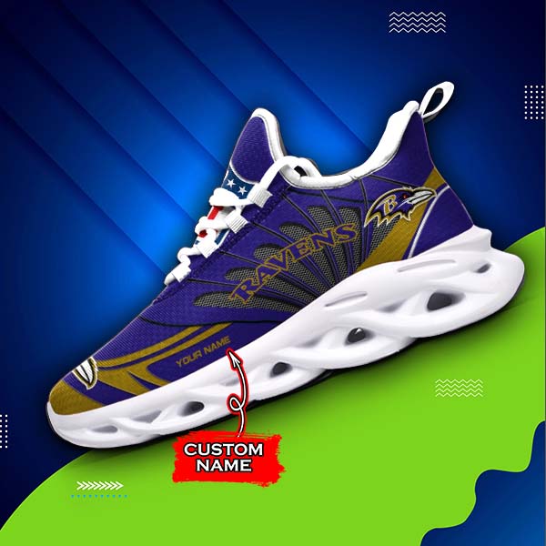 Ideafootwear Baltimore Ravens NFL Max Soul Shoes Sneakers For Men And Women