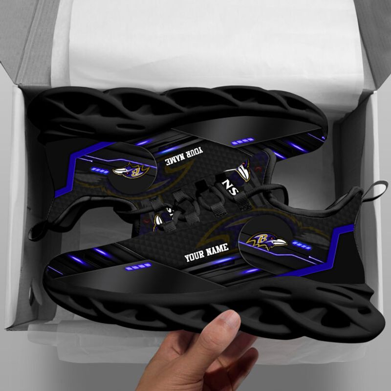 Ideafootwear Baltimore Ravens NFL Max Soul Shoes Sneakers For Men And Women