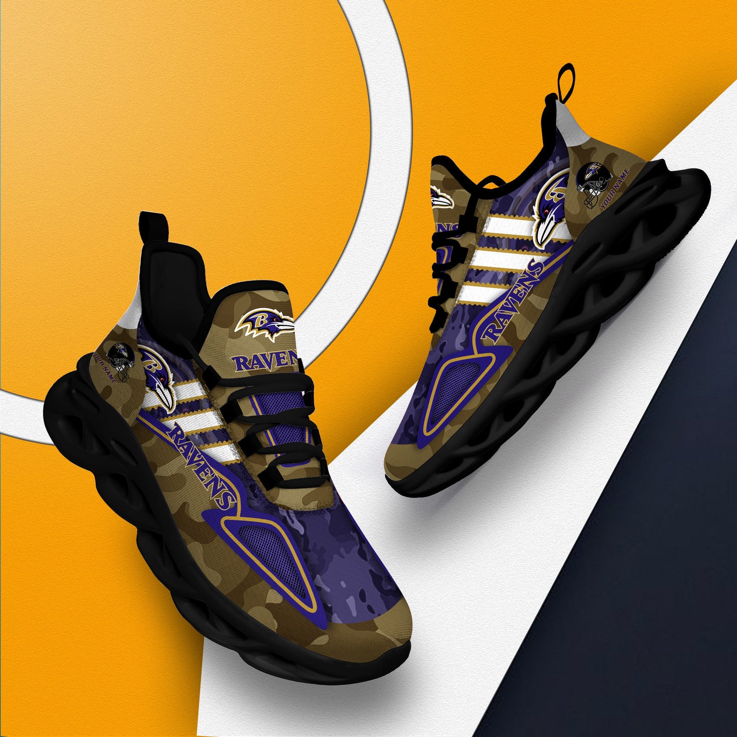 Ideafootwear Baltimore Ravens NFL Max Soul Shoes Sneakers For Men And Women