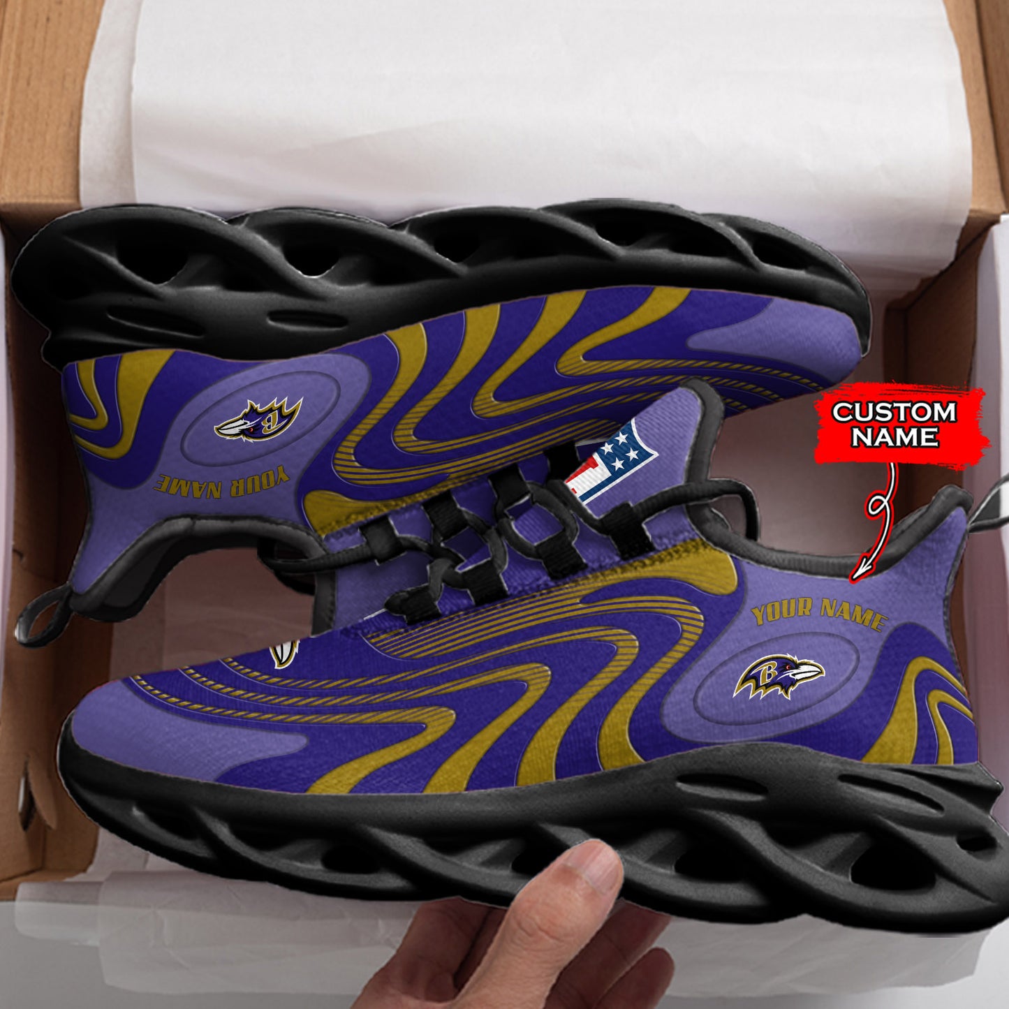 Ideafootwear Baltimore Ravens NFL Max Soul Shoes Sneakers For Men And Women