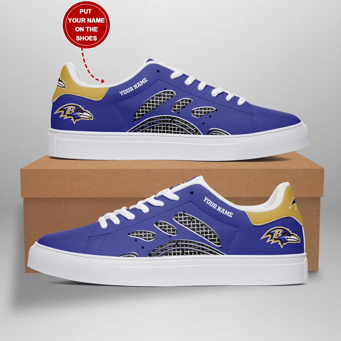Ideafootwear Baltimore Ravens Skate Stan Shoes Sneakes For Men And Women