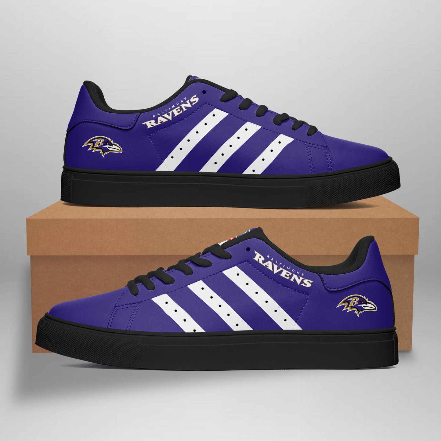 Ideafootwear Baltimore Ravens Skate Stan Shoes Sneakes For Men And Women