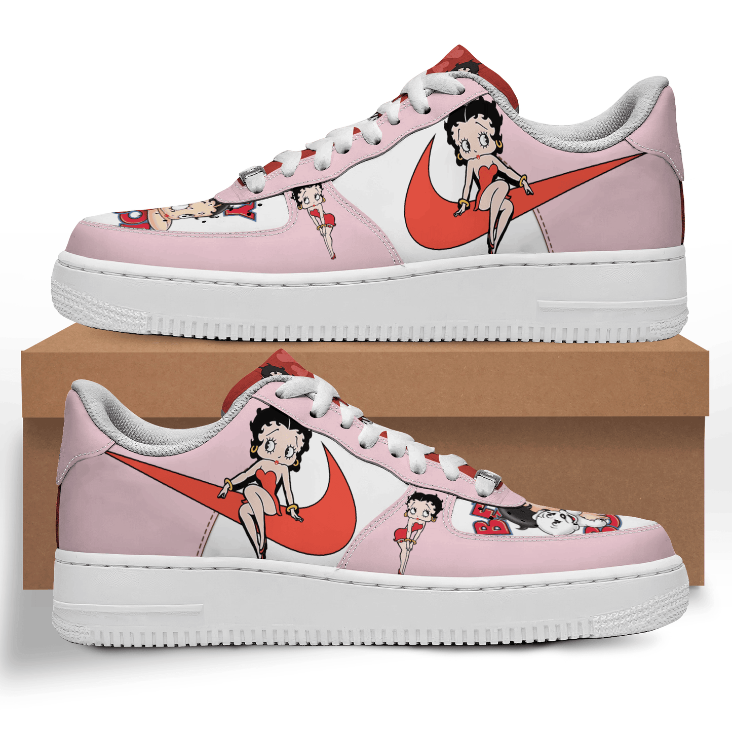 Ideafootwear Betty Boop Air Low-Top Sneakers Shoes For Men And Women