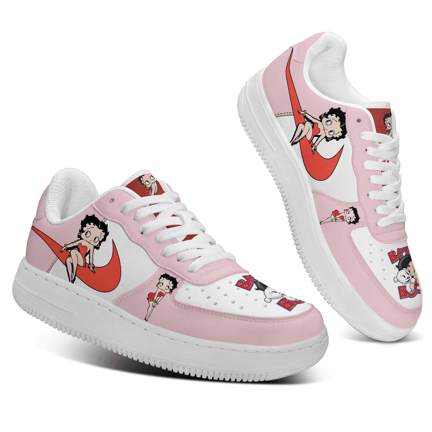Ideafootwear Betty Boop Air Low-Top Sneakers Shoes For Men And Women