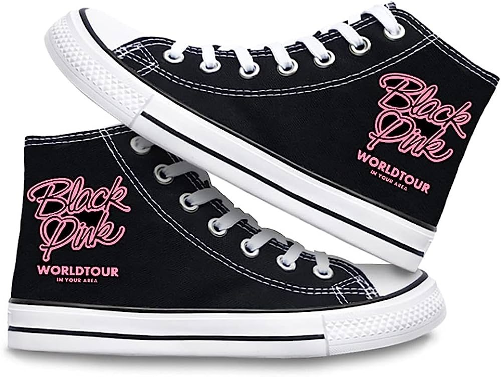 Ideafootwear Blackpink High Top Canvas Sneakers Shoes For Men And Women