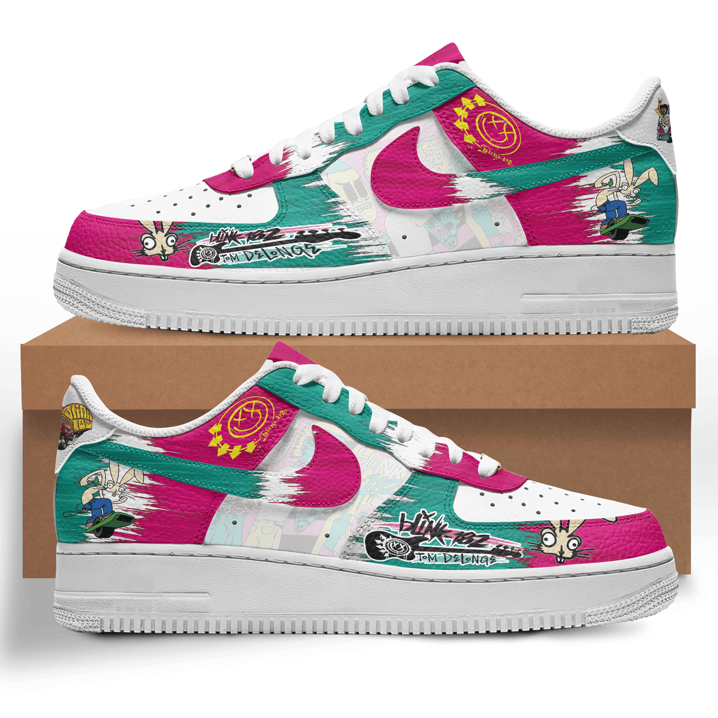 Ideafootwear Blink 182 Air Low-Top Sneakers Shoes For Men And Women