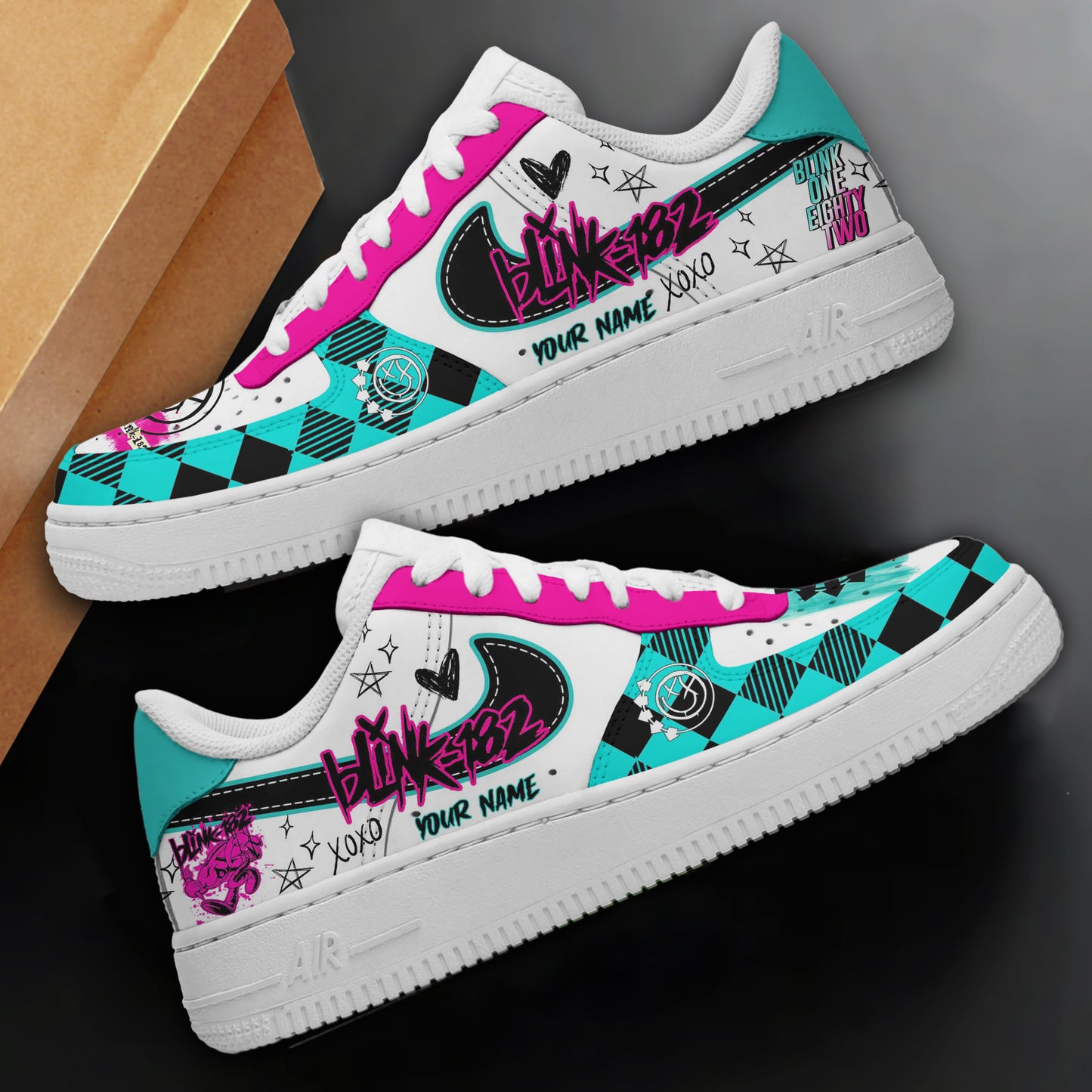 Ideafootwear Blink 182 Air Low-Top Sneakers Shoes For Men And Women