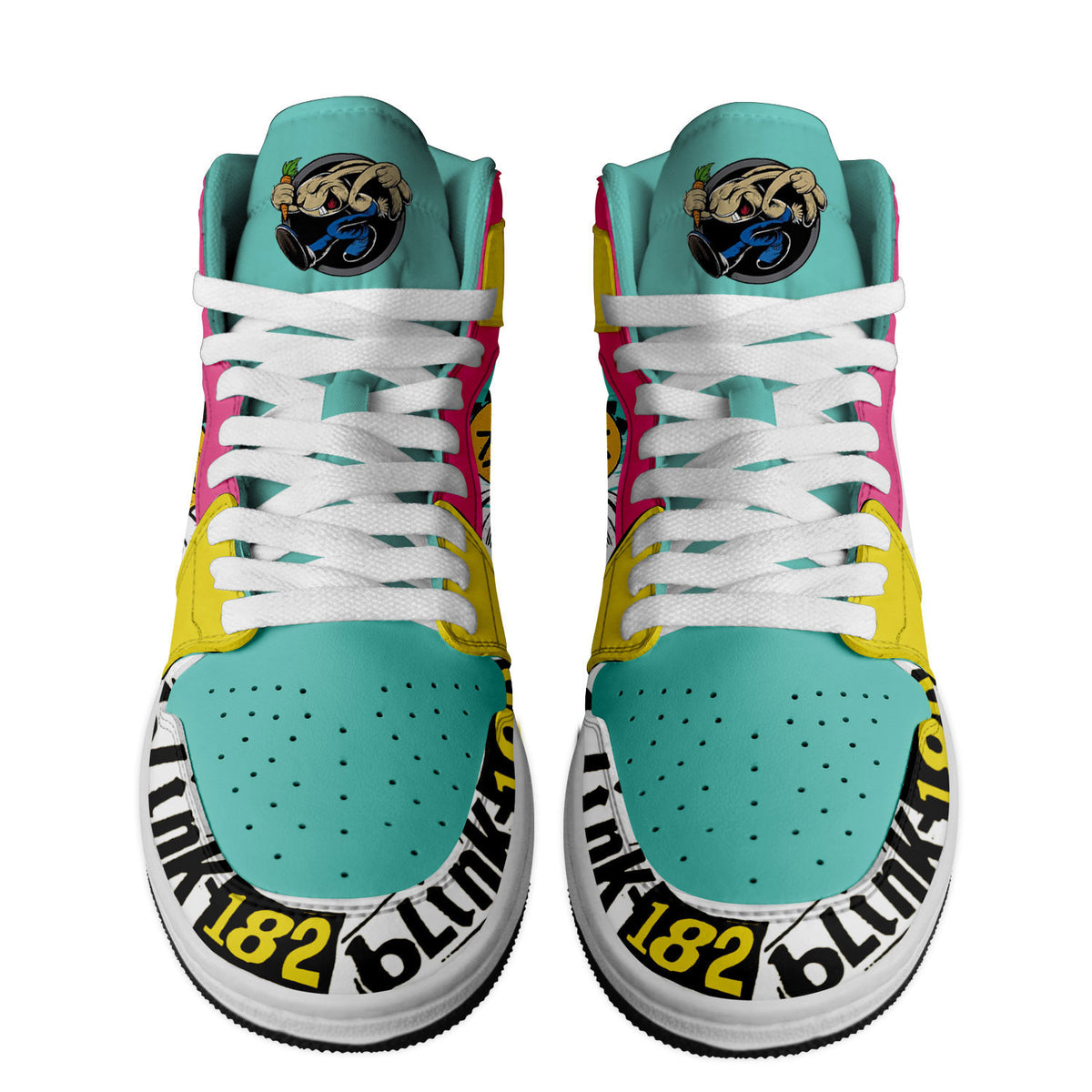 Ideafootwear Blink 182 AJ1 High Sneakers Shoes For Men And Women