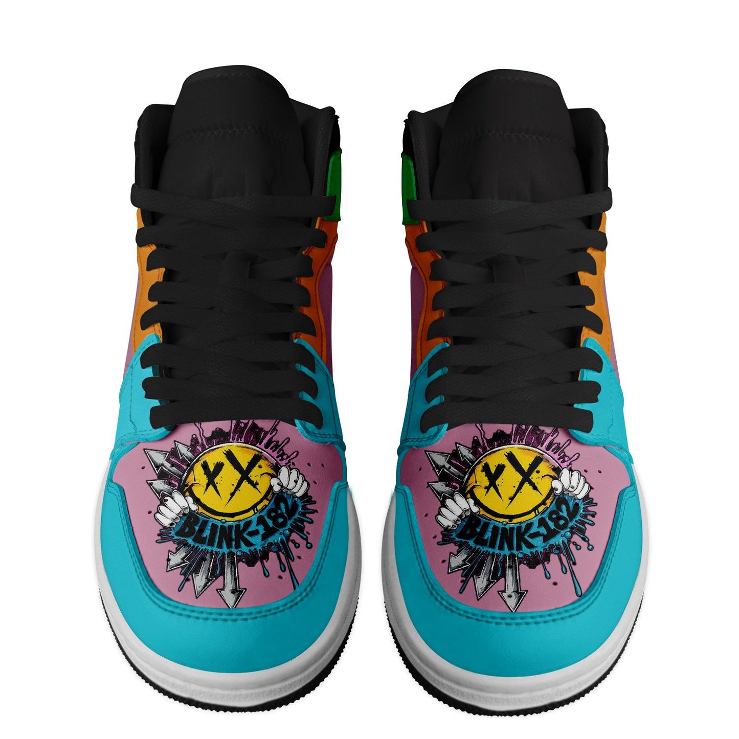 Ideafootwear Blink 182 AJ1 High Sneakers Shoes For Men And Women