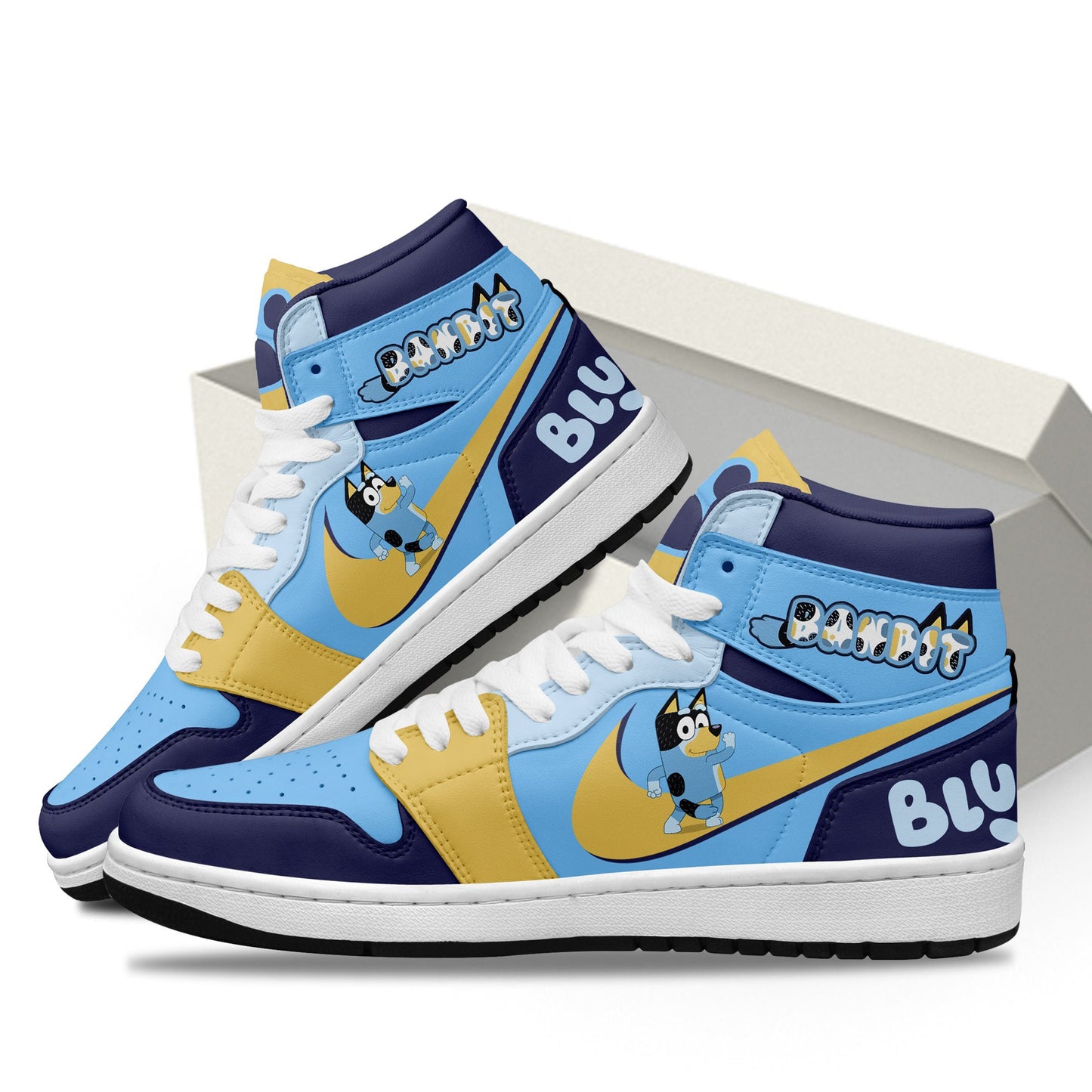 Ideafootwear Bluey AJ1 High Sneakers Shoes For Men And Women