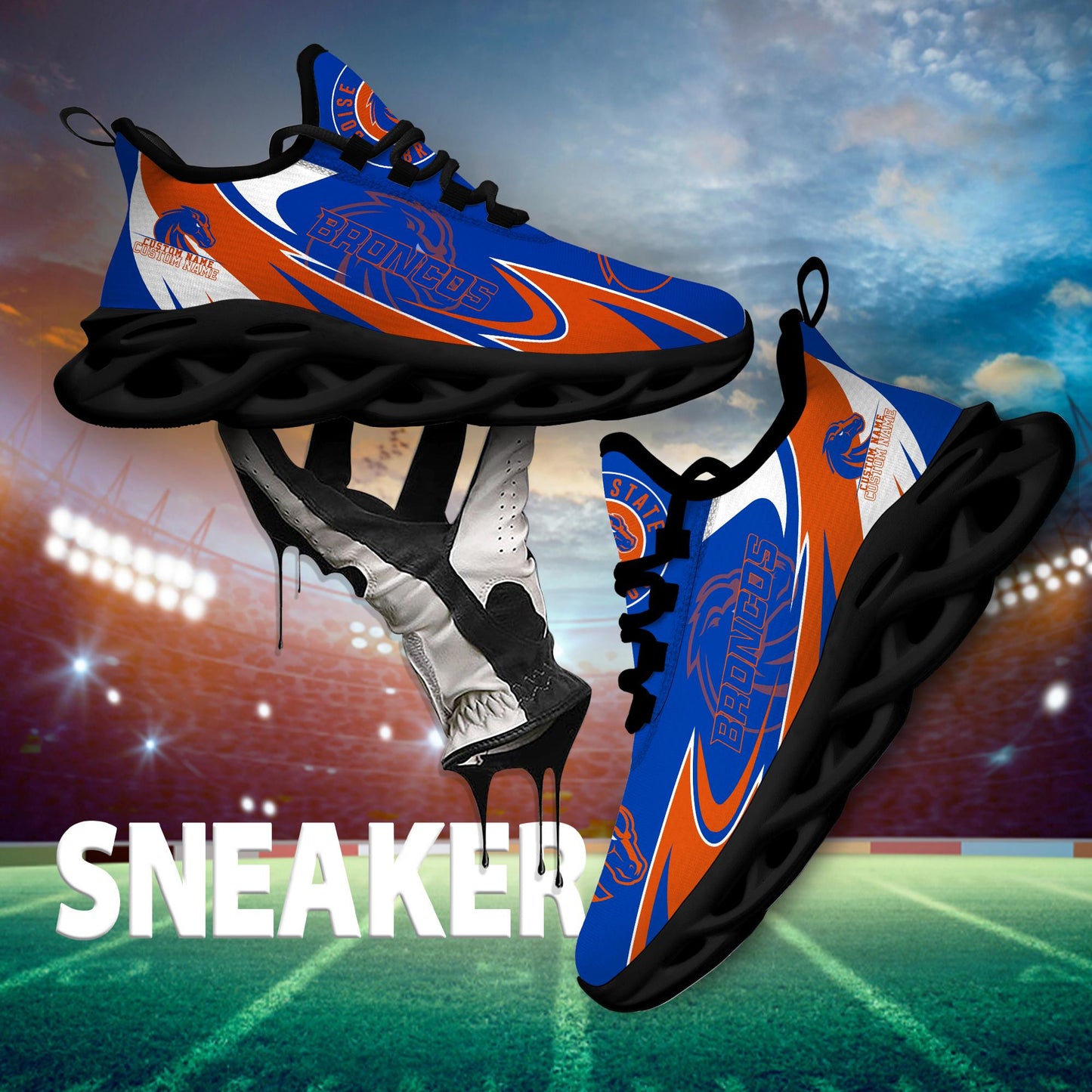 Ideafootwear Boise State Broncos Max Soul Shoes Sneakers For Men And Women