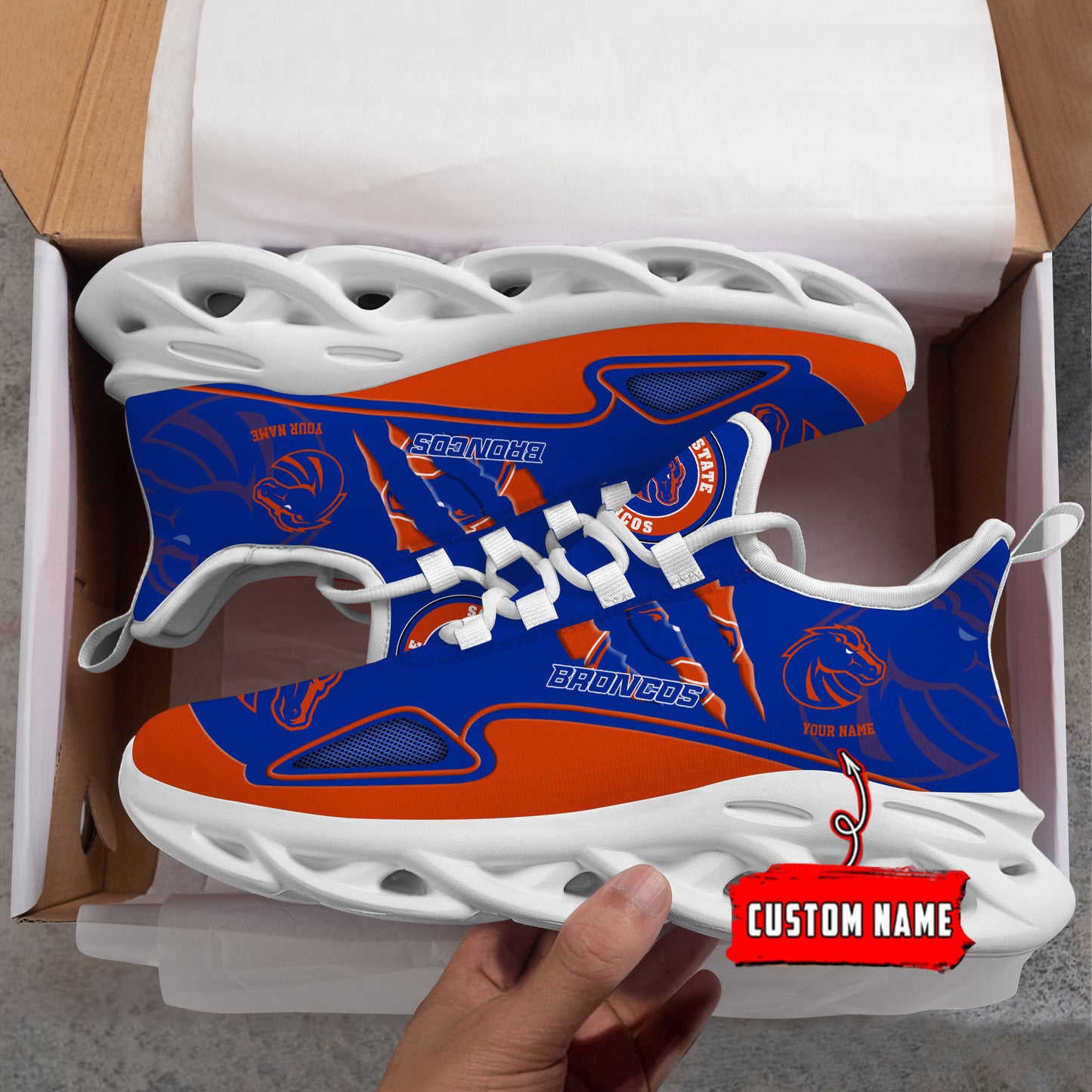 Ideafootwear Boise State Broncos Max Soul Shoes Sneakers For Men And Women