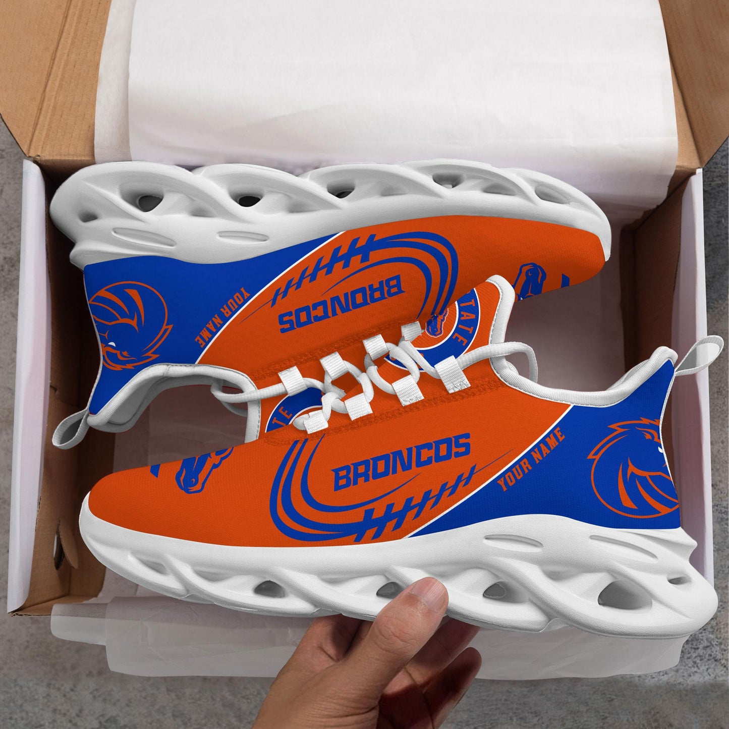 Ideafootwear Boise State Broncos Max Soul Shoes Sneakers For Men And Women