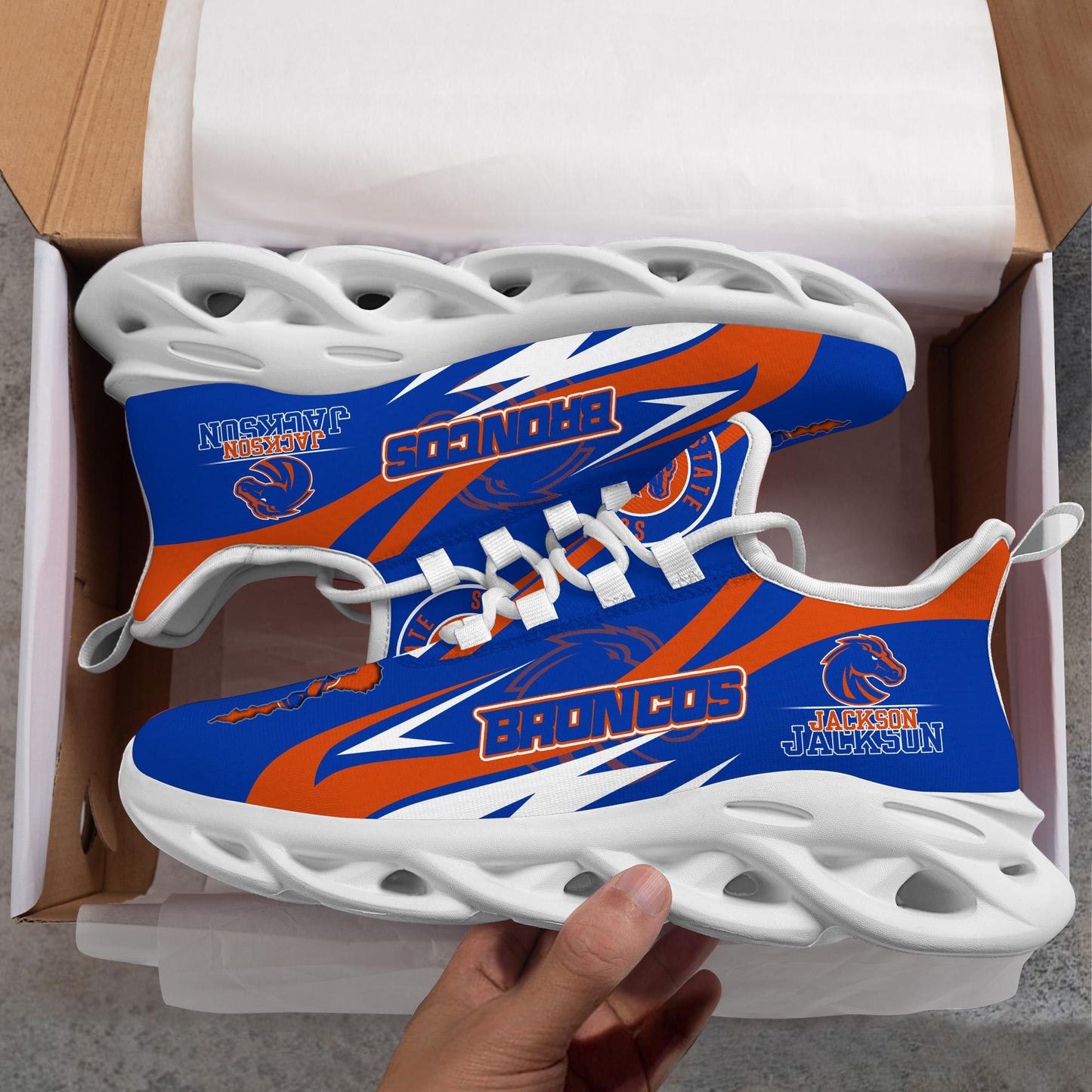 Ideafootwear Boise State Broncos Max Soul Shoes Sneakers For Men And Women