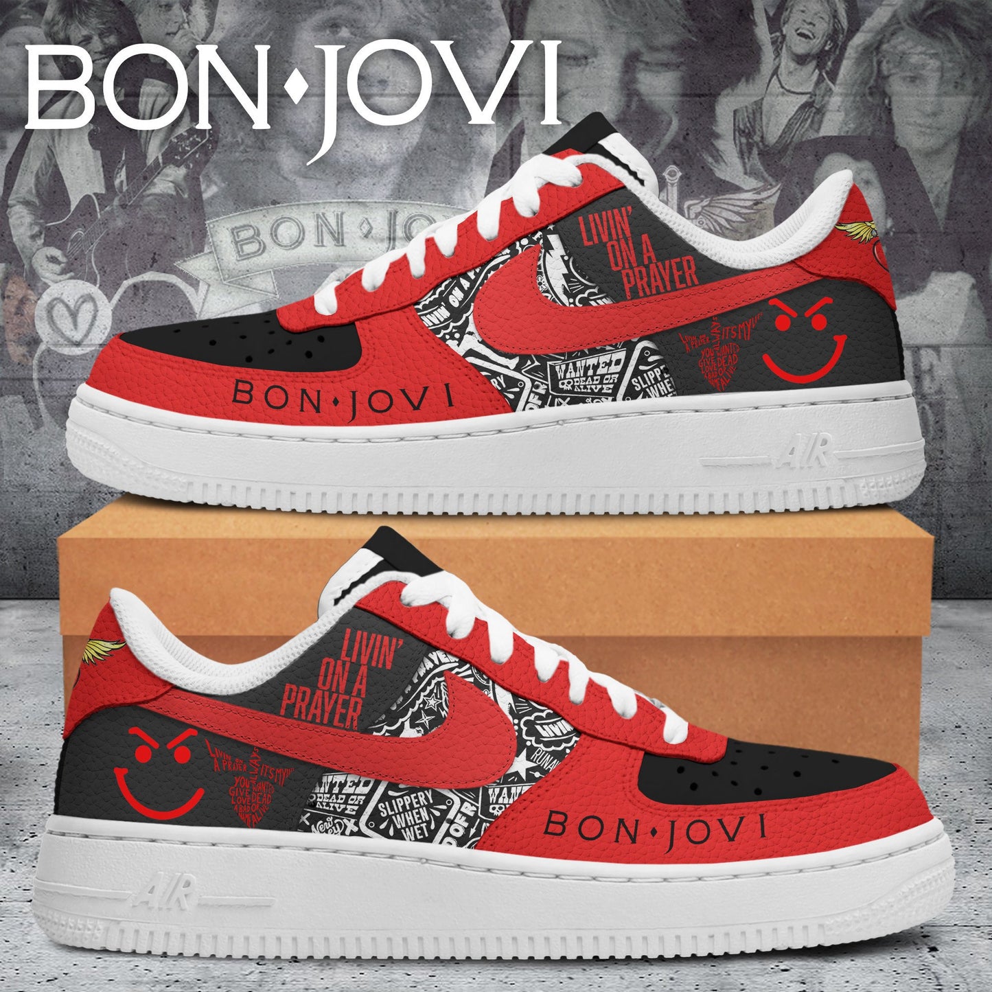 Ideafootwear Bon Jovi Air Low-Top Sneakers Shoes For Men And Women