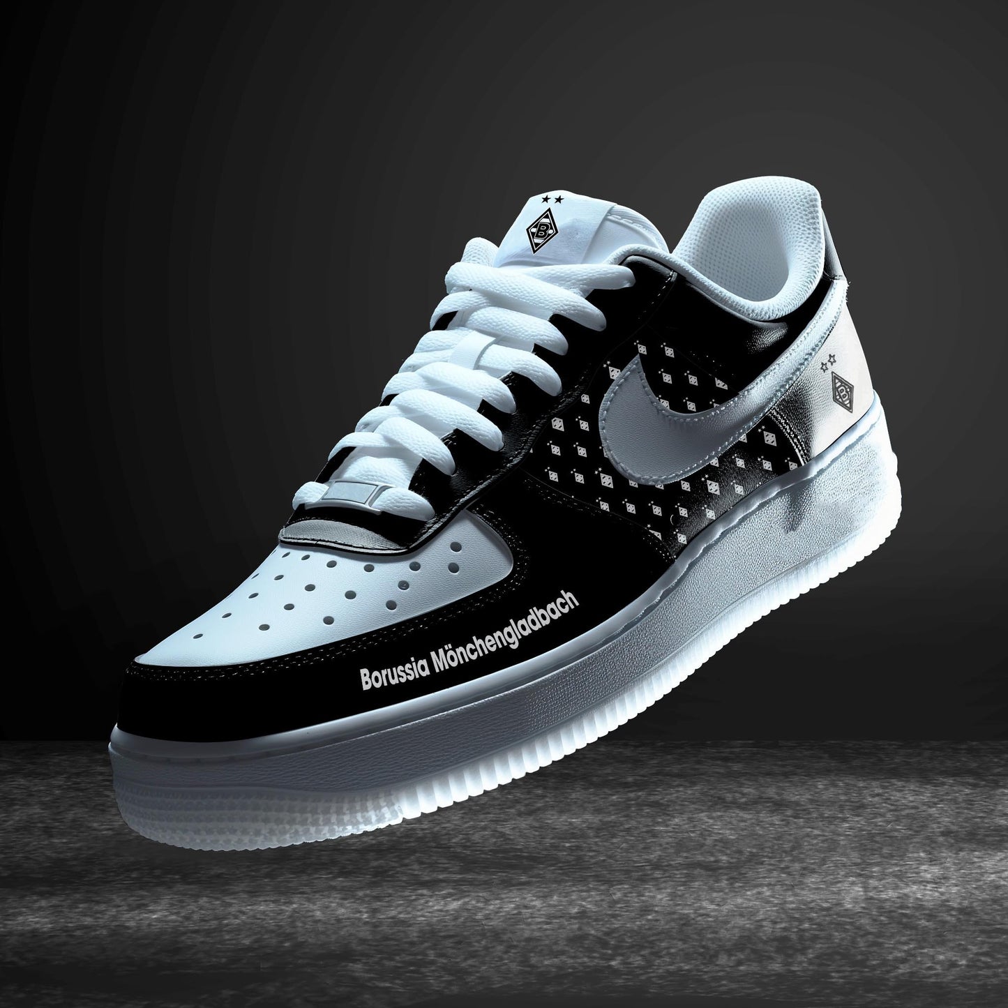 Ideafootwear Borussia M'gladbach Bundesliga Air Low-Top Sneakers Shoes For Men And Women