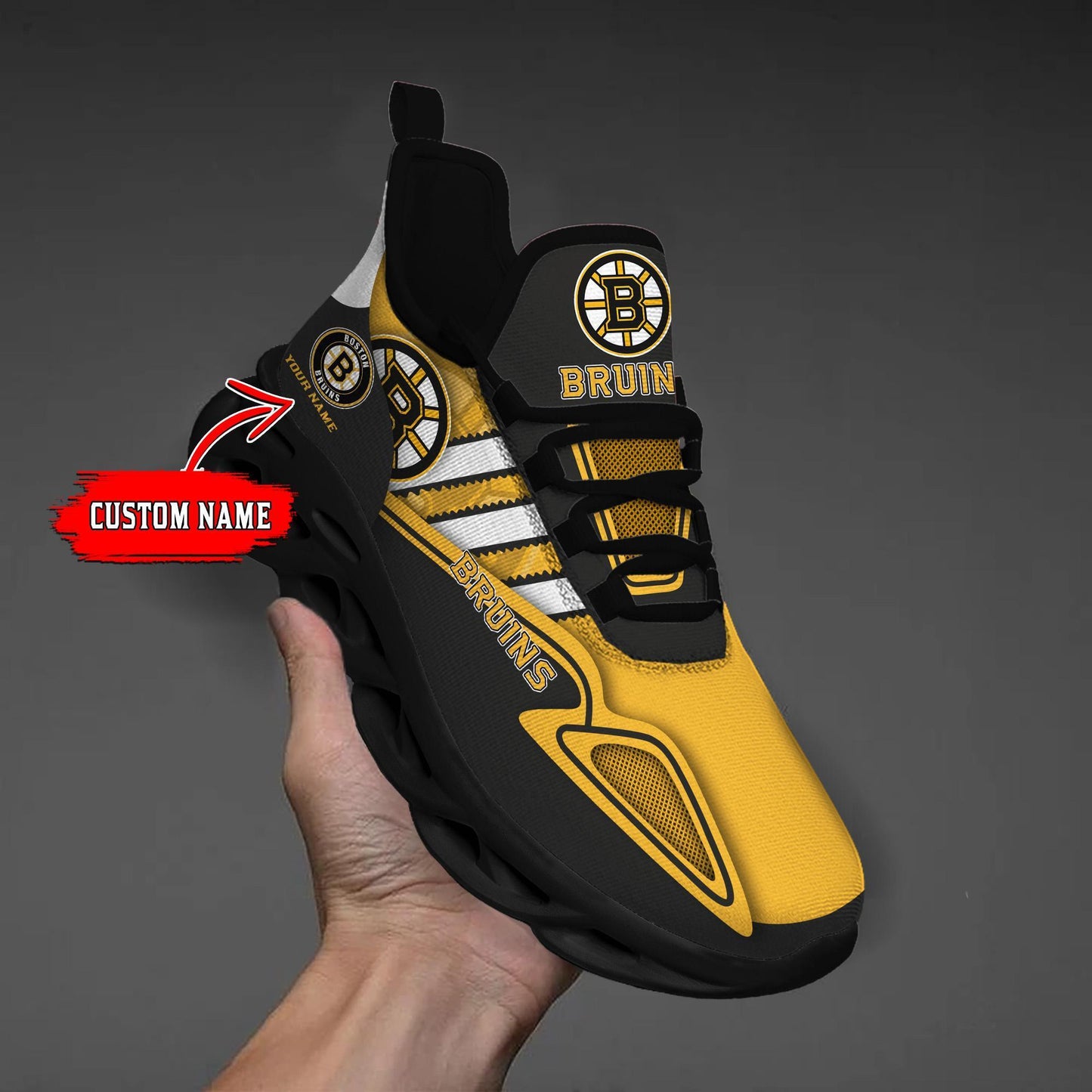 Ideafootwear Boston Bruins Max Soul Shoes Sneakers For Men And Women
