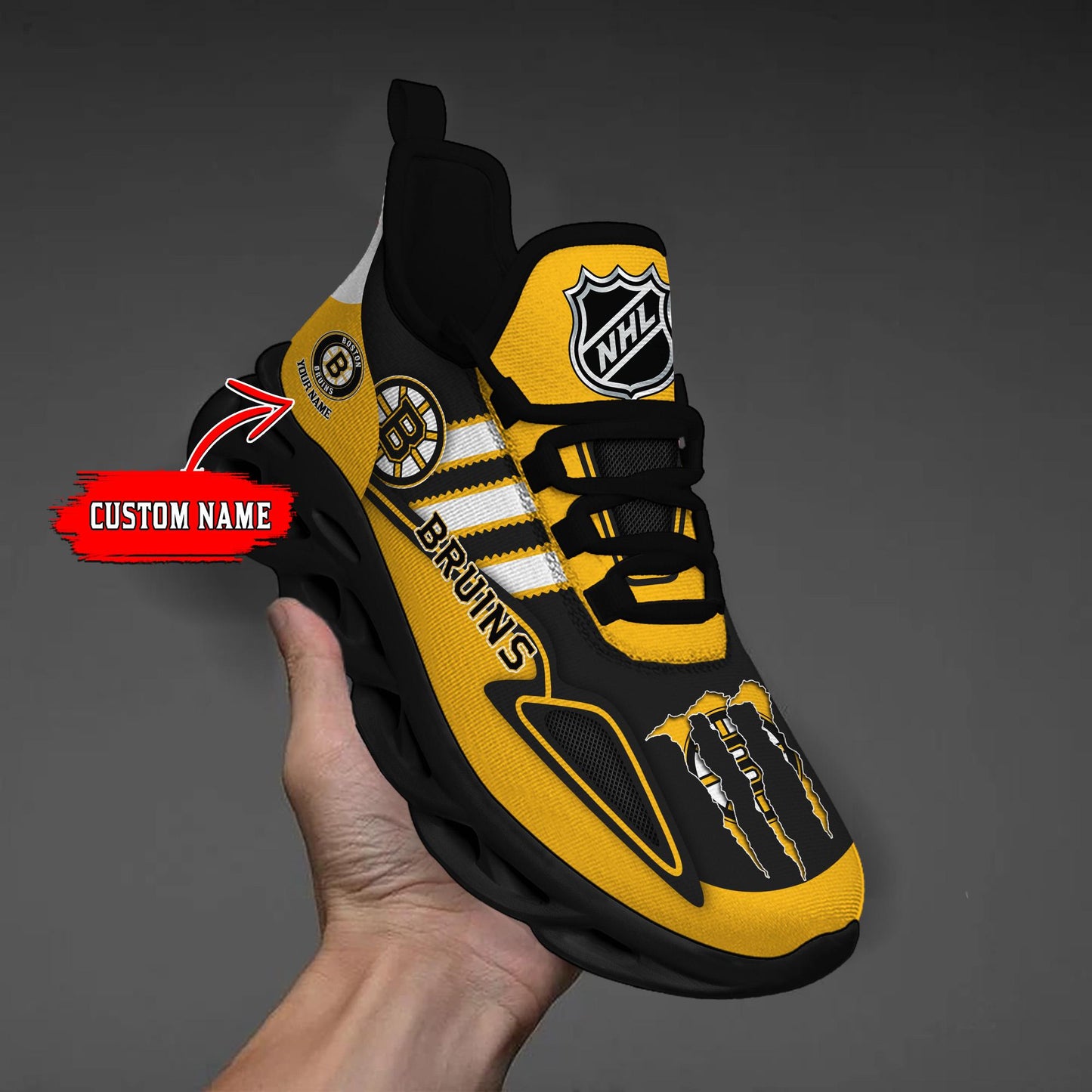 Ideafootwear Boston Bruins Max Soul Shoes Sneakers For Men And Women