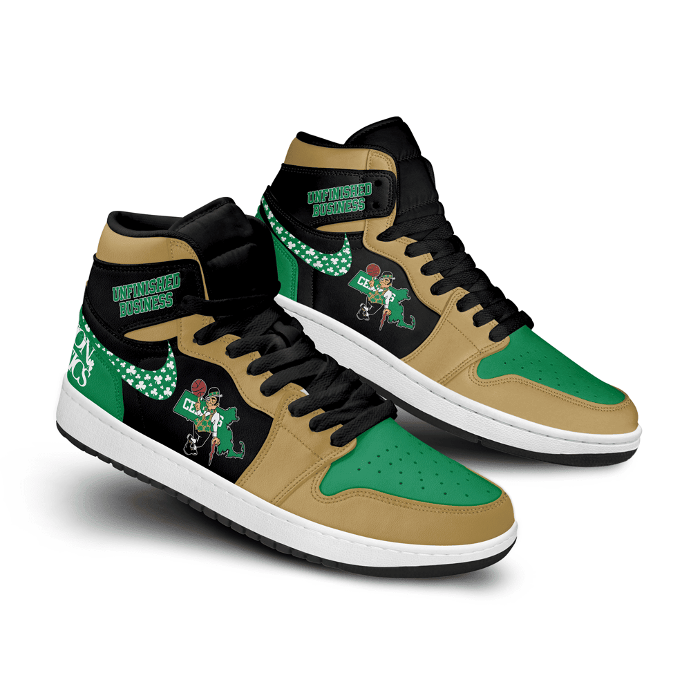 Ideafootwear Boston Celtics AJ1 High Sneakers Shoes For Men And Women