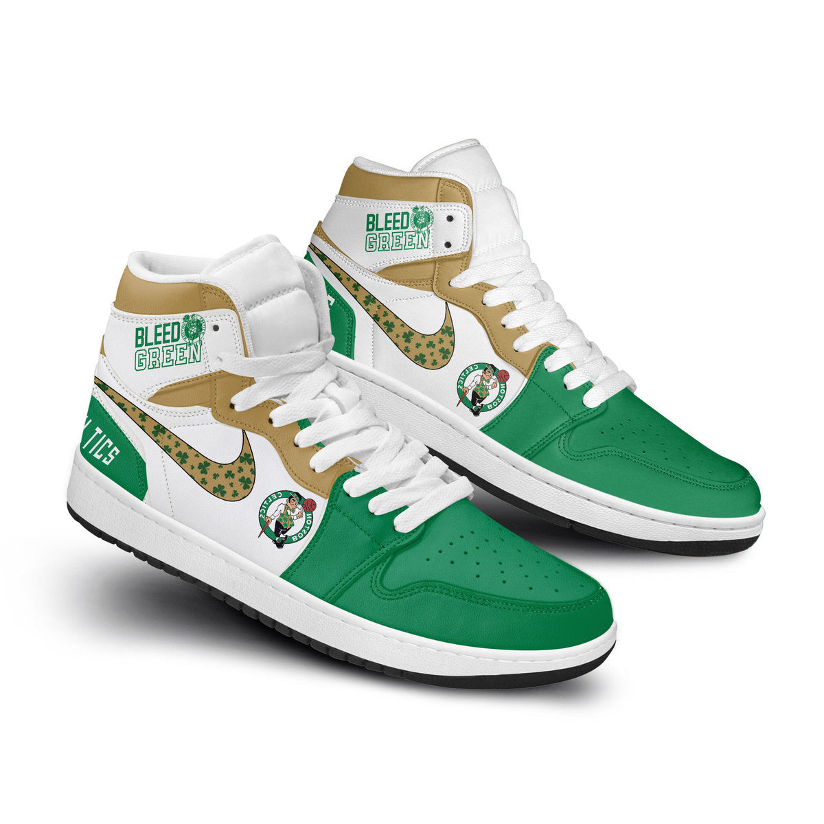 Ideafootwear Boston Celtics AJ1 High Sneakers Shoes For Men And Women