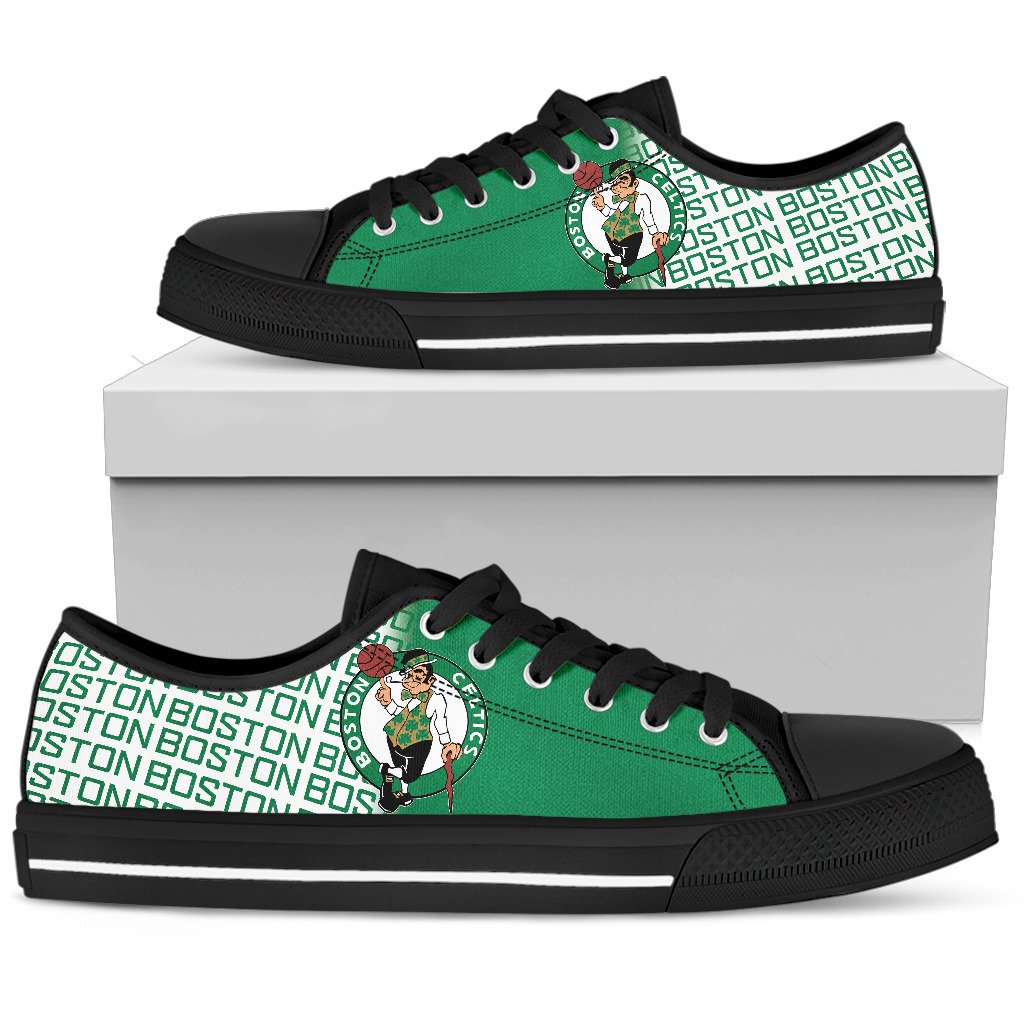 Ideafootwear Boston Celtics Low Top Canvas Sneakers Shoes For Men And Women