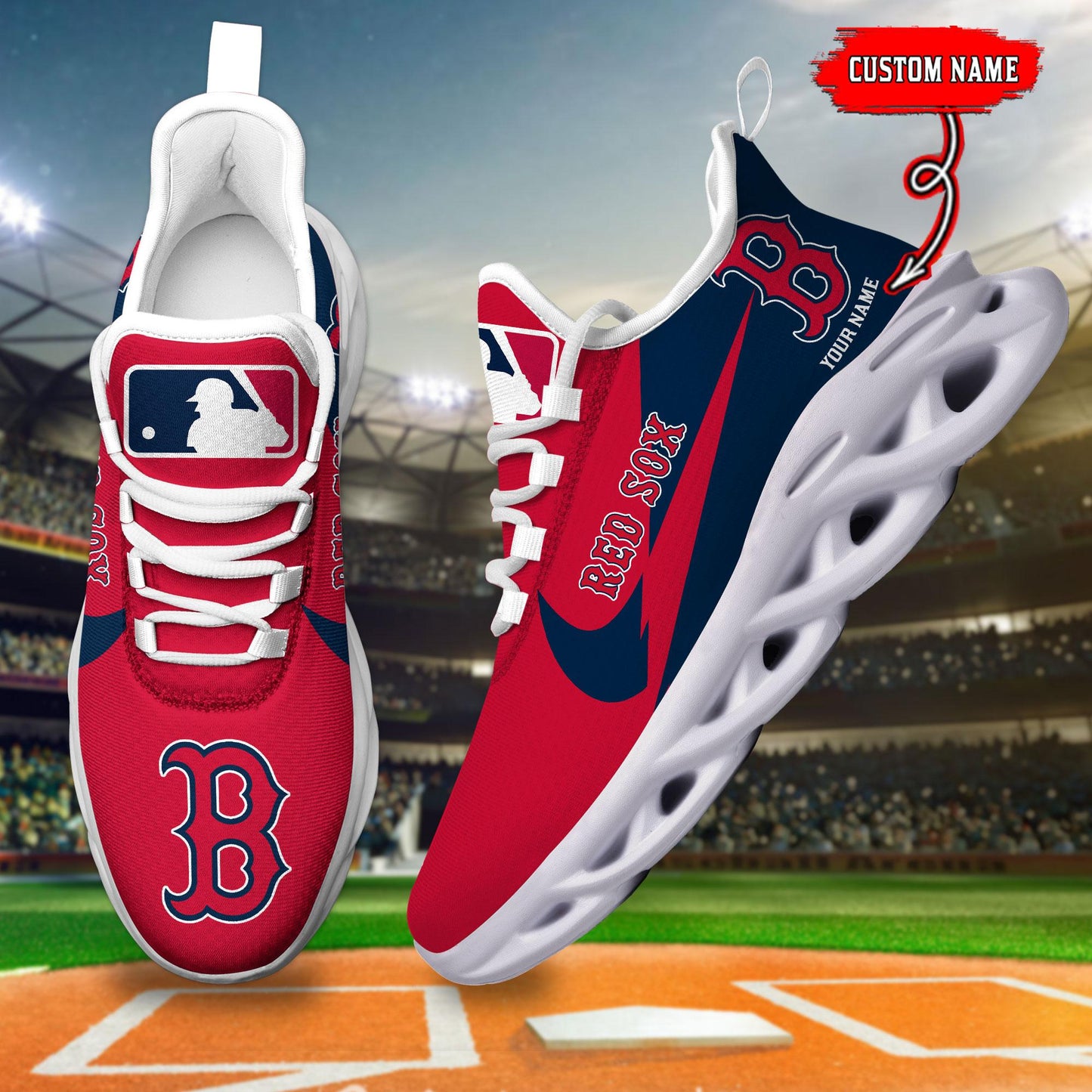 Ideafootwear Boston Red Sox Max Soul Shoes Sneakers For Men And Women