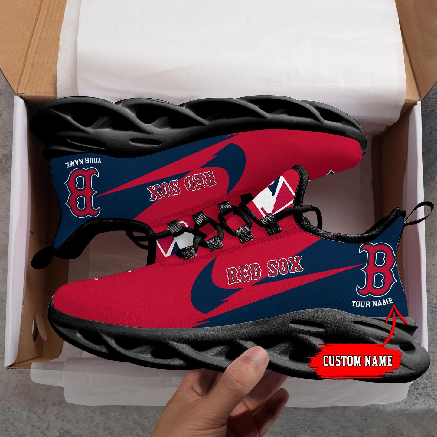 Ideafootwear Boston Red Sox Max Soul Shoes Sneakers For Men And Women
