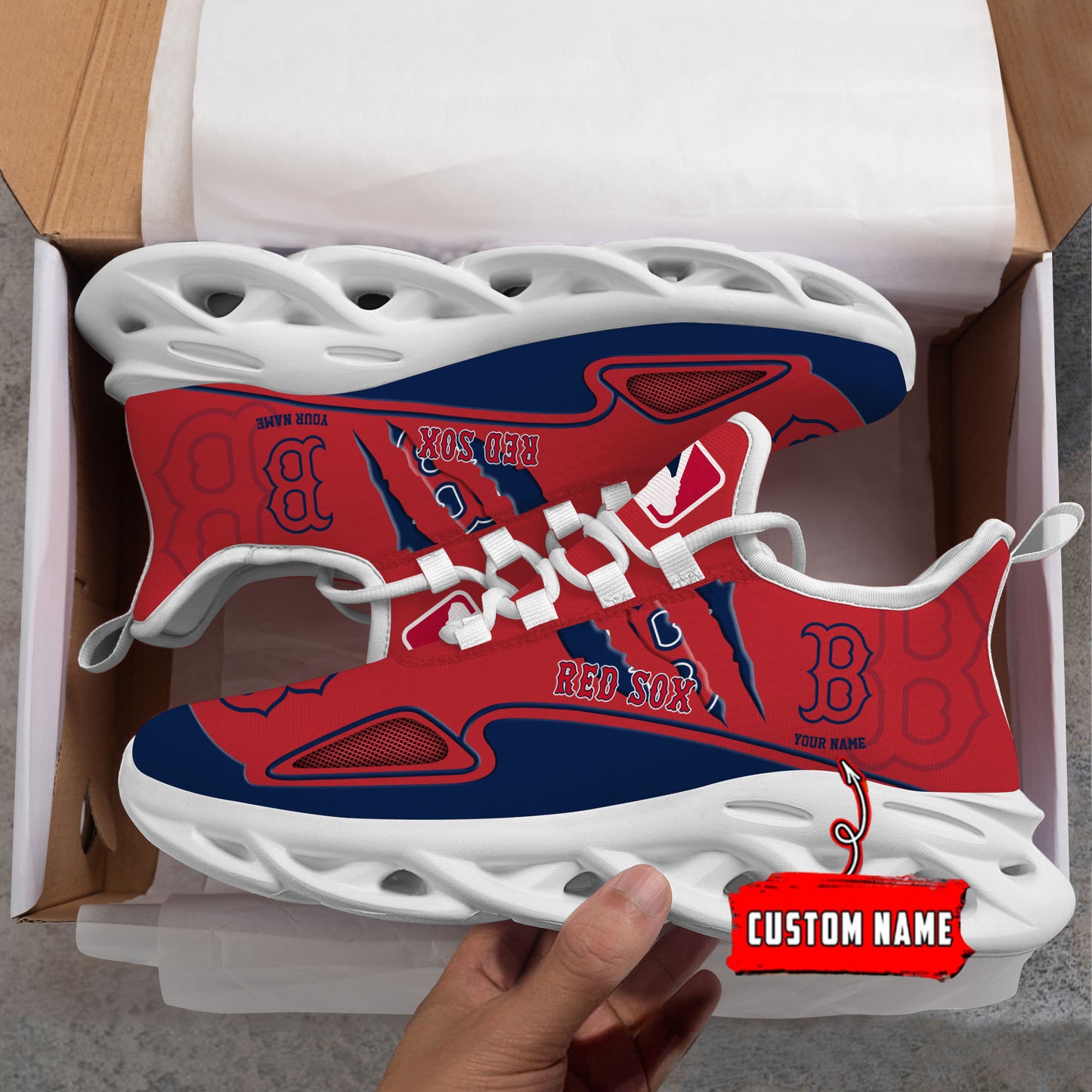 Ideafootwear Boston Red Sox Max Soul Shoes Sneakers For Men And Women