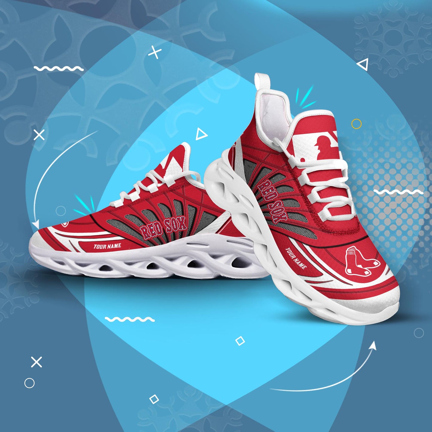 Ideafootwear Boston Red Sox Max Soul Shoes Sneakers For Men And Women