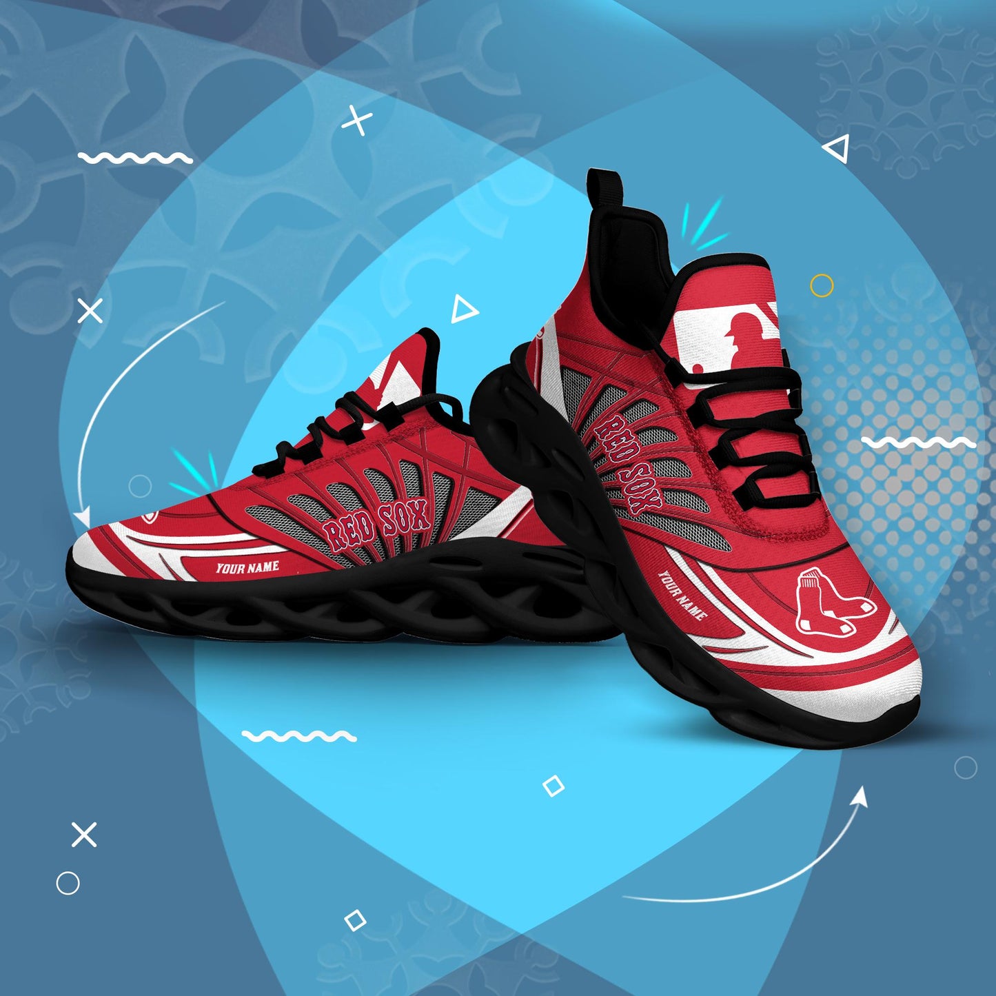 Ideafootwear Boston Red Sox Max Soul Shoes Sneakers For Men And Women