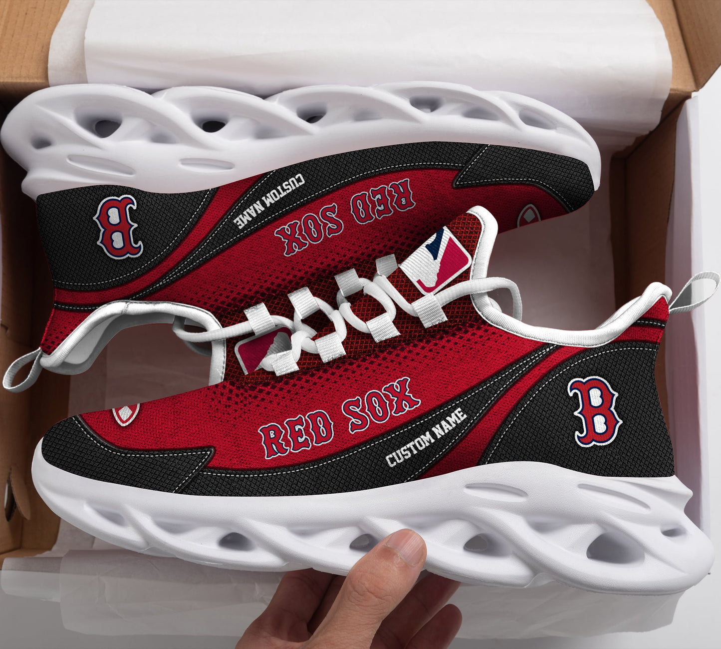 Ideafootwear Boston Red Sox MLB Max Soul Shoes Sneakers For Men And Women