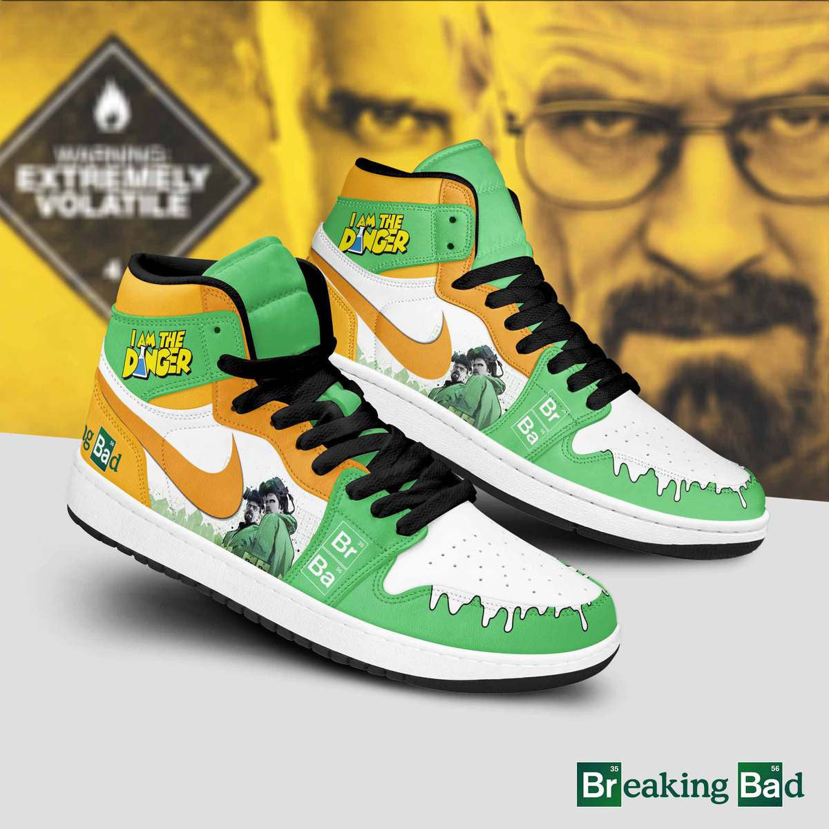 Ideafootwear Breaking Bad AJ1 High Sneakers Shoes For Men And Women
